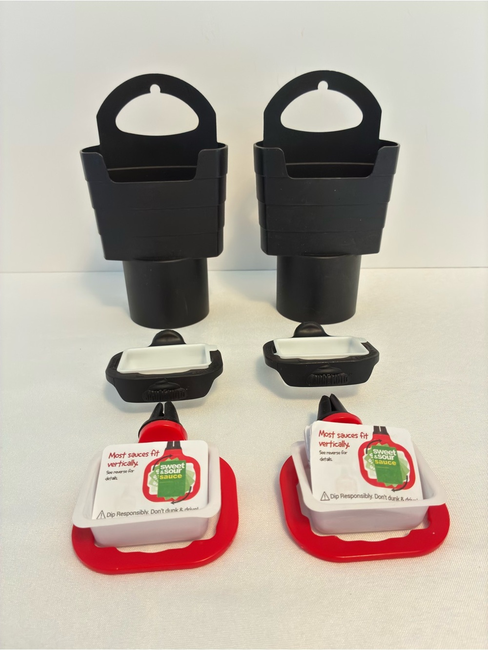 Road Trip French Fry Holders Black/ 2 Dip Holders Black/ 2 Sauce Moto Dip Clips